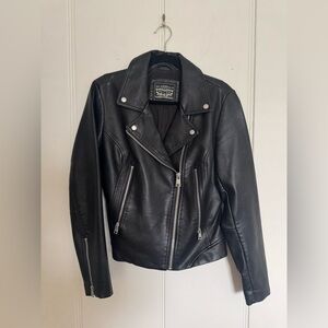 Levi’s Faux Leather Moto Jacket, Black, Size Medium